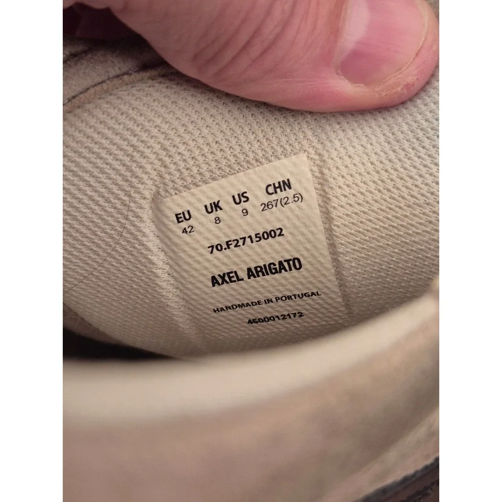 Axel Arigato Dice Lo Beige Gray Suede Navy Leather Low Top Sneakers Mens Sz 9 - Picture 14 of 14